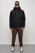 Купить Куртка молодежная мужская весенняя с капюшоном черного цвета 7312Ch, фото 14