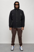 Купить Куртка молодежная мужская весенняя с капюшоном черного цвета 7312Ch, фото 12