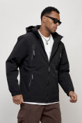 Купить Куртка молодежная мужская весенняя с капюшоном черного цвета 7312Ch, фото 3