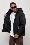 Купить Куртка молодежная мужская весенняя с капюшоном черного цвета 7312Ch, фото 4