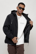 Купить Куртка молодежная мужская весенняя с капюшоном черного цвета 7312Ch, фото 5