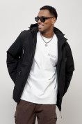 Купить Куртка молодежная мужская весенняя с капюшоном черного цвета 7312Ch, фото 6