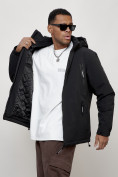Купить Куртка молодежная мужская весенняя с капюшоном черного цвета 7312Ch, фото 8