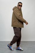 Купить Куртка молодежная мужская весенняя с капюшоном коричневого цвета 7312K, фото 13