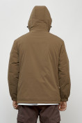 Купить Куртка молодежная мужская весенняя с капюшоном коричневого цвета 7312K, фото 16