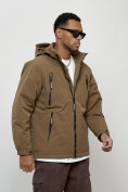 Купить Куртка молодежная мужская весенняя с капюшоном коричневого цвета 7312K, фото 7