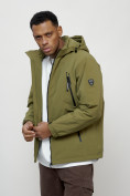 Купить Куртка молодежная мужская весенняя с капюшоном цвета хаки 7312Kh, фото 12