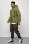 Купить Куртка молодежная мужская весенняя с капюшоном цвета хаки 7312Kh, фото 2