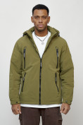 Купить Куртка молодежная мужская весенняя с капюшоном цвета хаки 7312Kh, фото 5