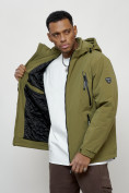 Купить Куртка молодежная мужская весенняя с капюшоном цвета хаки 7312Kh, фото 8
