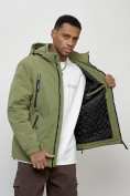 Купить Куртка молодежная мужская весенняя с капюшоном зеленого цвета 7312Z, фото 10