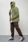 Купить Куртка молодежная мужская весенняя с капюшоном зеленого цвета 7312Z, фото 15