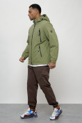 Купить Куртка молодежная мужская весенняя с капюшоном зеленого цвета 7312Z, фото 2