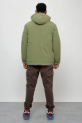 Купить Куртка молодежная мужская весенняя с капюшоном зеленого цвета 7312Z, фото 4