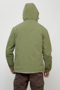 Купить Куртка молодежная мужская весенняя с капюшоном зеленого цвета 7312Z, фото 13