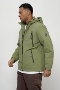 Купить Куртка молодежная мужская весенняя с капюшоном зеленого цвета 7312Z, фото 7