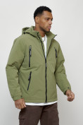 Купить Куртка молодежная мужская весенняя с капюшоном зеленого цвета 7312Z, фото 8
