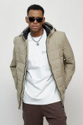 Купить Куртка молодежная мужская весенняя с капюшоном бежевого цвета 7317B, фото 11