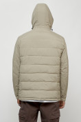 Купить Куртка молодежная мужская весенняя с капюшоном бежевого цвета 7317B, фото 6