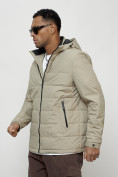 Купить Куртка молодежная мужская весенняя с капюшоном бежевого цвета 7317B, фото 8