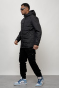 Купить Куртка молодежная мужская весенняя с капюшоном черного цвета 7317Ch, фото 11