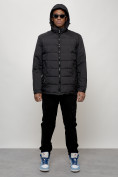 Купить Куртка молодежная мужская весенняя с капюшоном черного цвета 7317Ch, фото 14