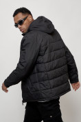Купить Куртка молодежная мужская весенняя с капюшоном черного цвета 7317Ch, фото 6
