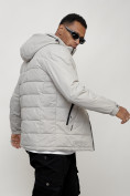 Купить Куртка молодежная мужская весенняя с капюшоном светло-серого цвета 7317SS, фото 11