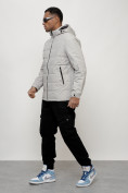 Купить Куртка молодежная мужская весенняя с капюшоном светло-серого цвета 7317SS, фото 2