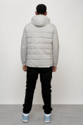 Купить Куртка молодежная мужская весенняя с капюшоном светло-серого цвета 7317SS, фото 4