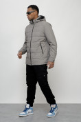 Купить Куртка молодежная мужская весенняя с капюшоном серого цвета 7317Sr, фото 11