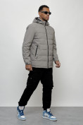 Купить Куртка молодежная мужская весенняя с капюшоном серого цвета 7317Sr, фото 12