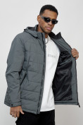 Купить Куртка молодежная мужская весенняя с капюшоном темно-серого цвета 7317TC, фото 14