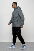 Купить Куртка молодежная мужская весенняя с капюшоном темно-серого цвета 7317TC, фото 9
