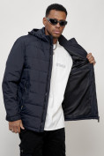 Купить Куртка молодежная мужская весенняя с капюшоном темно-синего цвета 7317TS, фото 10