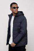 Купить Куртка молодежная мужская весенняя с капюшоном темно-синего цвета 7317TS, фото 13