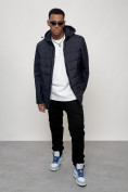 Купить Куртка молодежная мужская весенняя с капюшоном темно-синего цвета 7317TS, фото 16