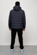Купить Куртка молодежная мужская весенняя с капюшоном темно-синего цвета 7317TS, фото 4