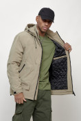 Купить Куртка молодежная мужская весенняя с капюшоном бежевого цвета 7322B, фото 11