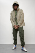 Купить Куртка молодежная мужская весенняя с капюшоном бежевого цвета 7322B, фото 14