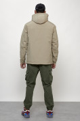 Купить Куртка молодежная мужская весенняя с капюшоном бежевого цвета 7322B, фото 4
