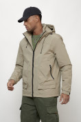 Купить Куртка молодежная мужская весенняя с капюшоном бежевого цвета 7322B, фото 6