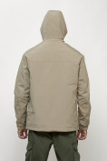 Купить Куртка молодежная мужская весенняя с капюшоном бежевого цвета 7322B, фото 8