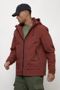 Купить Куртка молодежная мужская весенняя с капюшоном бордового цвета 7322Bo, фото 2