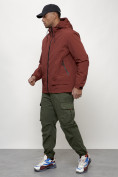 Купить Куртка молодежная мужская весенняя с капюшоном бордового цвета 7322Bo, фото 6