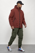 Купить Куртка молодежная мужская весенняя с капюшоном бордового цвета 7322Bo, фото 7
