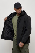 Купить Куртка молодежная мужская весенняя с капюшоном черного цвета 7322Ch, фото 13