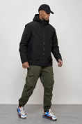 Купить Куртка молодежная мужская весенняя с капюшоном черного цвета 7322Ch, фото 7