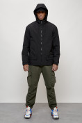 Купить Куртка молодежная мужская весенняя с капюшоном черного цвета 7322Ch, фото 9