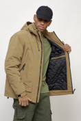 Купить Куртка молодежная мужская весенняя с капюшоном горчичного цвета 7322G, фото 5
